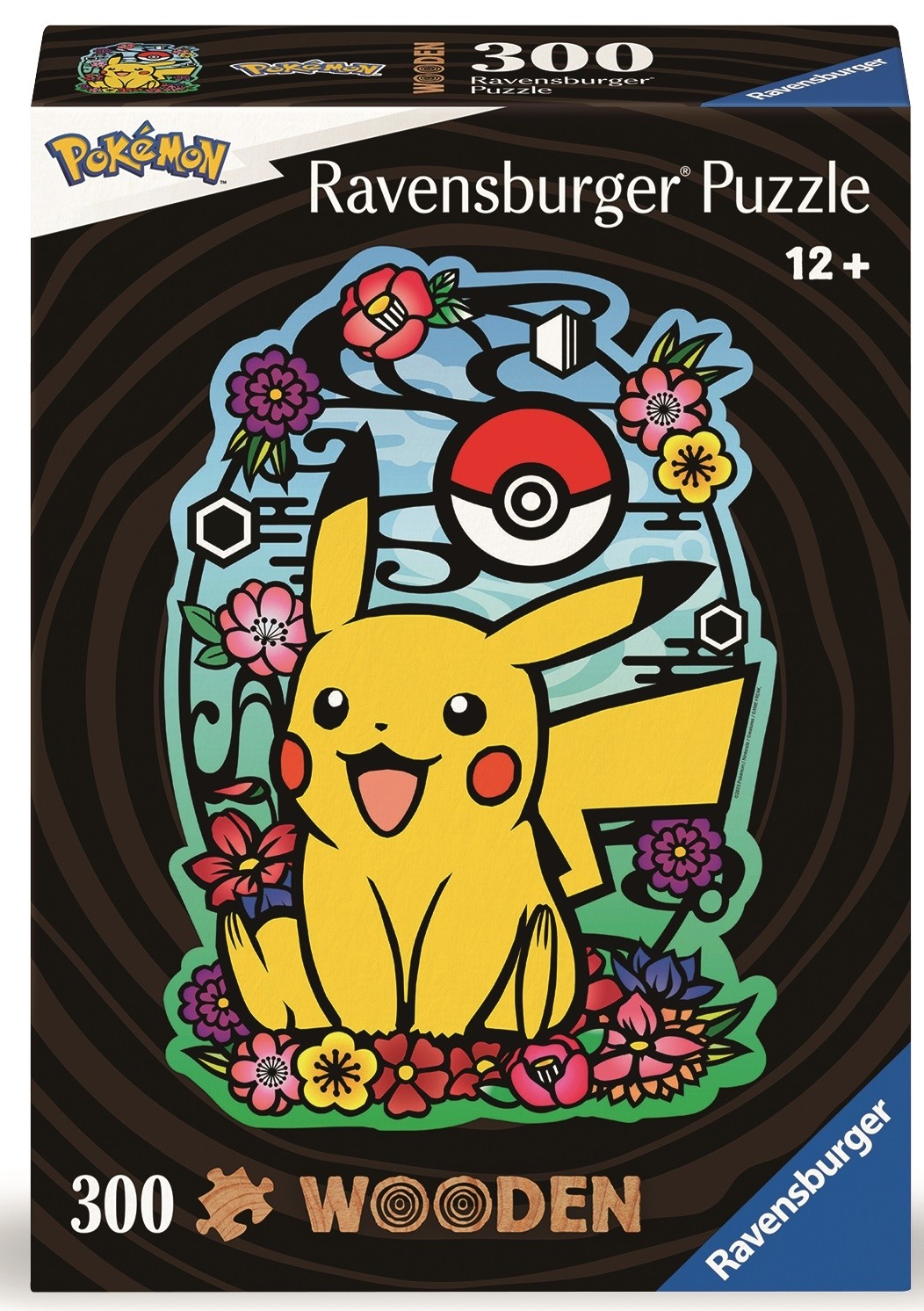 Ravensburger 300-dielne puzzle 120007616 Drevené puzzle Pikachu 300 dielikov
