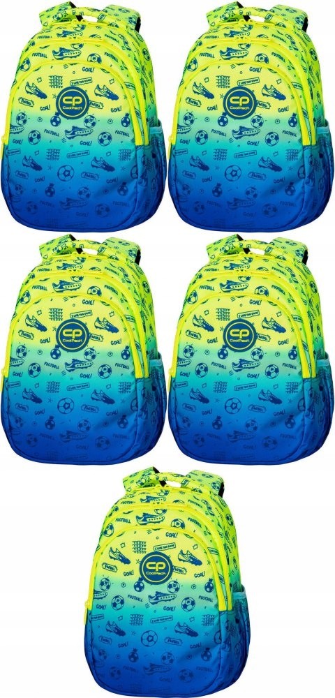 Školský batoh Jerry 21L Football 2T, žlto-modrý, s priehradkami