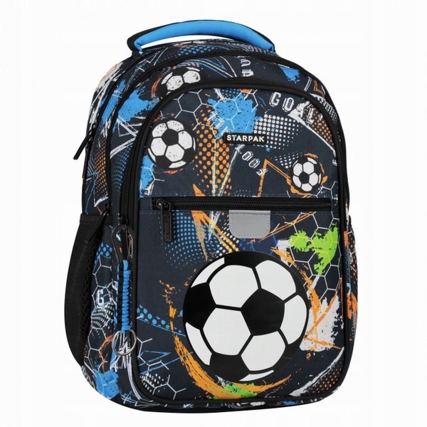 STARPAK Školský Batoh pre Chlapca s Futbalovým Motívom Modrý