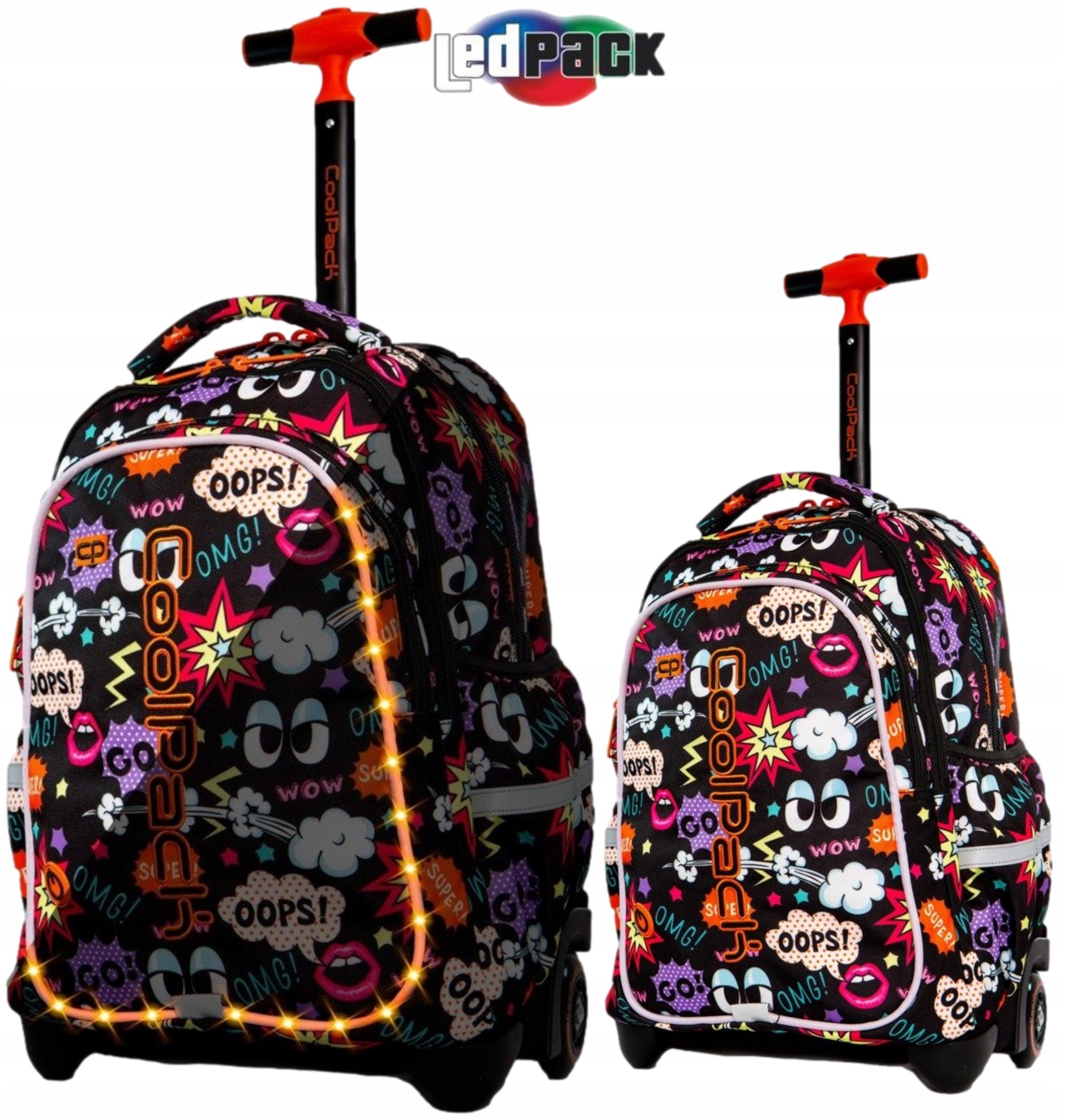 Školský batoh - Žiariaci batoh Coolpack na LED juniorské kolesá