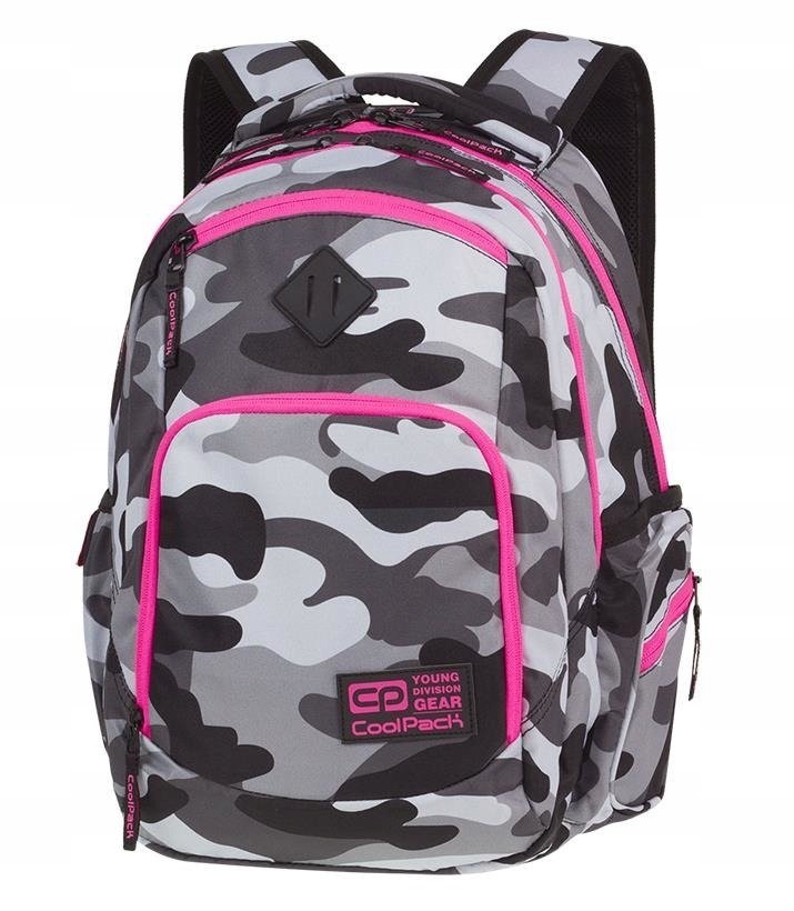 Školský batoh - Gray camo batoh pre dievča do školy vydržal