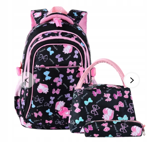 Školský batoh VBIGER 3v1 pre dievčatá, vodoodolný, s obedárom a peračníkom