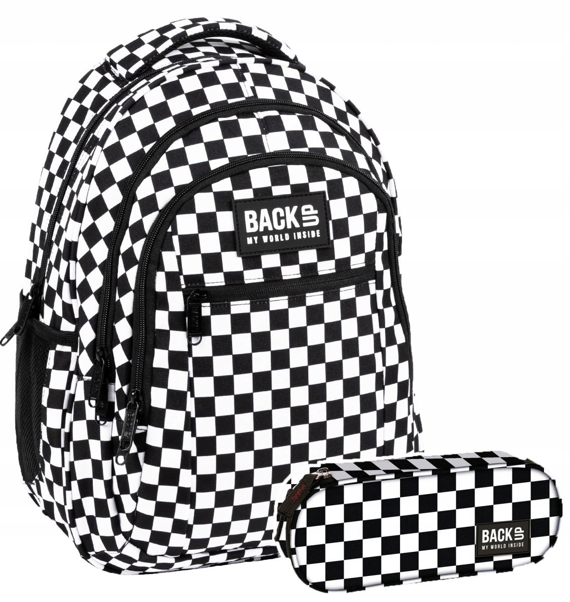 Školský batoh - Sada 2 El. Záložný záložný batoh 26L šachovnica