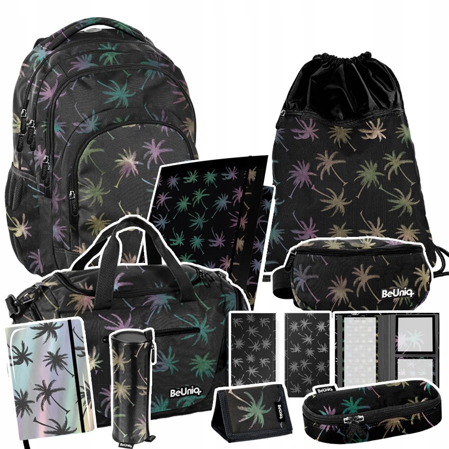 Školský batoh - Beuniq Palm Set Tree batoh peňaženky obličková taška