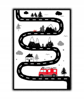 Obraz do detskej izby - 1 Plagát Car Car Scandinavian Road 50 x 70