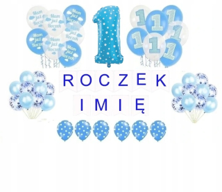 Balóny na párty - 1. narodeniny Balóniky Akýkoľvek názov 4 farby