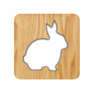 Nočná lampa do detskej izby - Rabbit 1PC Night Light Wood Hollow Out Shape