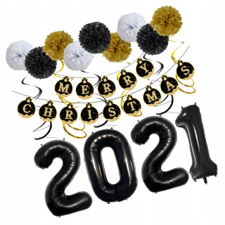 Balóny na párty - 1 sada 2021 Sada vianočných balóny