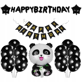 Balóny na párty - 1 Set Balon Panda Shape Party Banner Flag