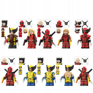 10 KS Stavebné kocky Figúrka Super Hero Deadpool Wolverine + katany NOVINKA