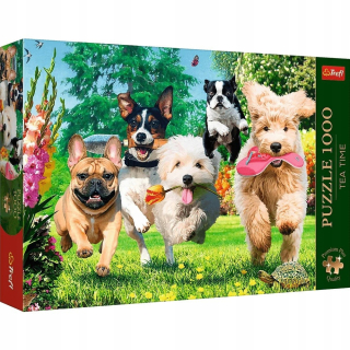 Trefl Premium Plus Kvalitné puzzle prémiové puzzle 1000 dielikov Čajový čas: Problém sa blíži! puzzle so zvieratkami skladačky so zvieratkami sada skladačiek puzzle pre deti