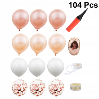 Balóny na párty - 104 kusov v 1 sada ružovej zlata latexové Ballo