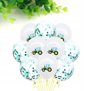 Balóny na párty - 10ks Biela bager Printing Balloons Set birthda