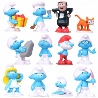 12x DARČEKOVÝ SÚPRAVA ŠMURFÍNKY GARGAMEL KLIKAČ na košíčky