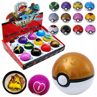 Herná figúrka - 12x figúrka Pokémon pokebball bábika hračky Pikachu