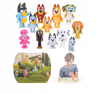 12x MODRÉ BINGO FÓRKY Psy Rodinní priatelia, Bing Toys, Z POĽSKA