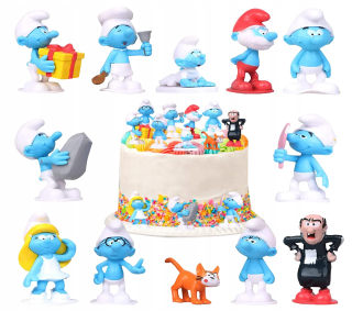 12 kusov DARČEKOVÝ SET šmolkov cupcake figúrok