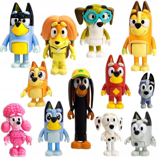 12x modely akčných figúrok Zberateľská populárna kreslená postavička Bluey Family Friend