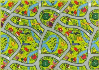 Koberec do detskej izby - 150x200 cm koberce ulice cesty ulice sivé ulice