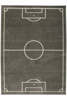 Koberec do detskej izby - 160x230cm mäkký koberec ihrisko futbal šedá