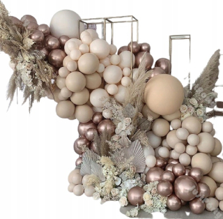 Balóny na párty - 167-kus Champagne Balloon Garland Boho Wedding