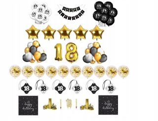Balóny na párty - 18 Osemnásť Narodeninové Balóniky set Dekorácie