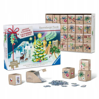 Ravensburger adventný kalendár s 24 vianočnými puzzle