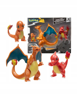 POKEMON 3 Figurki Charmander Charmeleon Charizard
