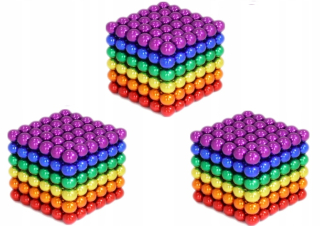 Magneticka stavebnica - 3 x NeoCube magnetické guličky 216 ks. 5 mm dúha!