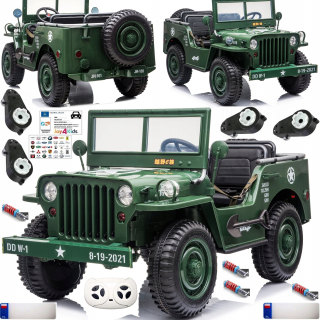 Detské elektrické autíčko - 3. Osobné Jeep 4x4 12v14Ah od 3 do 10 rokov XXXL