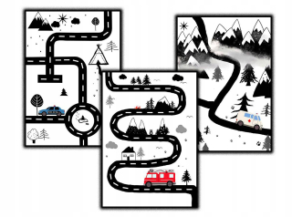 Obraz do detskej izby - 3D plagát Car Car Vážený Scandinavian A3