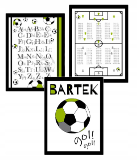 Obraz do detskej izby - 3D Poster Frame Futbal Abeceda lopty 30x40