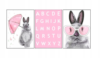 Obraz do detskej izby - 3S plagát Násobenie doska Alphabet A4 bunny