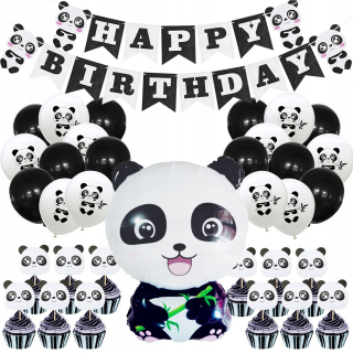 Balóny na párty - 35Pcs Birthday príslušenstvo Panda Panda Flag