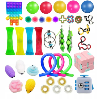 POP IT - 39 ks vrtieť hračky Mystery Box, Fidget, pop