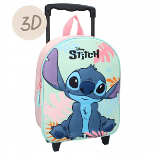 Detský cestovný 3D batoh na kolieskach Lilo & Stitch