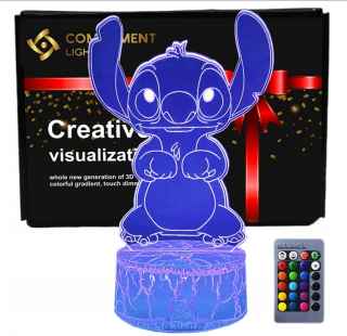 3D LED nočná lampa USB diaľkové ovládanie Lilo and Stitch