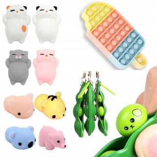 POP IT - 4 Sada extrudovanej hračky Fidget Antistress 1C990