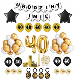 Balóny na párty - Sada 40 dekorácií štyridsiatych balónov