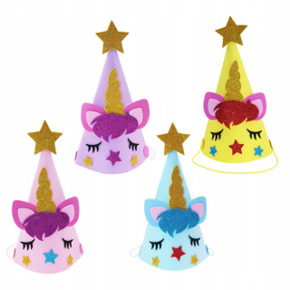 Párty klobúk - 4ks Glitter EVA čiapky k narodeninám čiapky Unicorn De