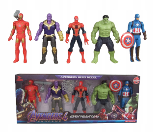 Akčná figúrka, postavička - 5 figúrky Avengers Hulk Iron Man Kapitán sviečky