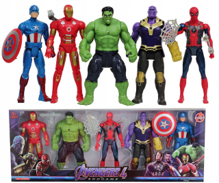 5 FIGUREK AVENGERS THANOS SPIDERMAN IRON KAPITAN AMERYKA HULK THOR