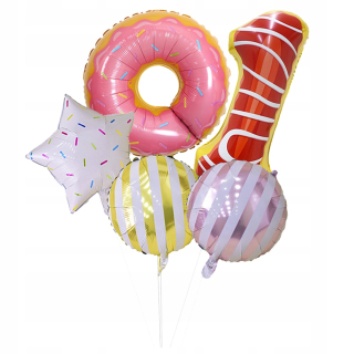 Balóny na párty - 5 ks Donut dizajn balóny scéna rozvrhnutie Balloons