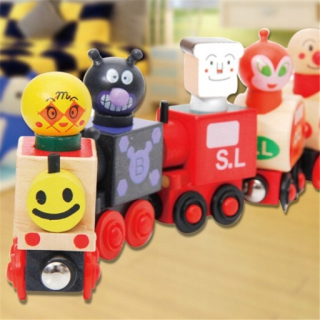 Drevená dráha pre deti - 6-sekcia magnetický vlak Anpanman