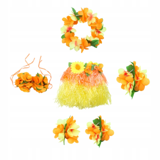 Párty Girlandy - 7 kusov v 1 oranžová a žltá Hawaiian set