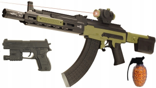 Detská zbraň - 70cm Nôž Rifle + Gun + Balls Laser 3821