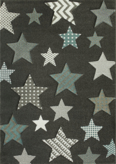 Koberec do detskej izby - 80x150 cm Šedá koberec Diamond hviezda Patchwork
