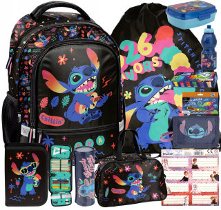 ŠKOLSKÝ SET PASO STITCH, BATOH, TAŠKA, peračník, fľaša na vodu, obedár