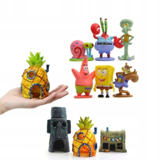 Rozprávková postavička - 9 kusov figúrok SpongeBob