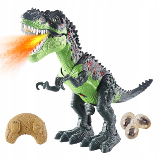 A/DINOSAUROM OVLÁDANÝ T-REX PRECHÁDZA, HROZÍ, SVETLÁ